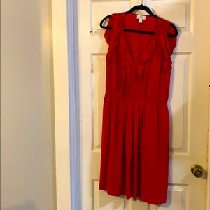 LOFT Silk Red Dress